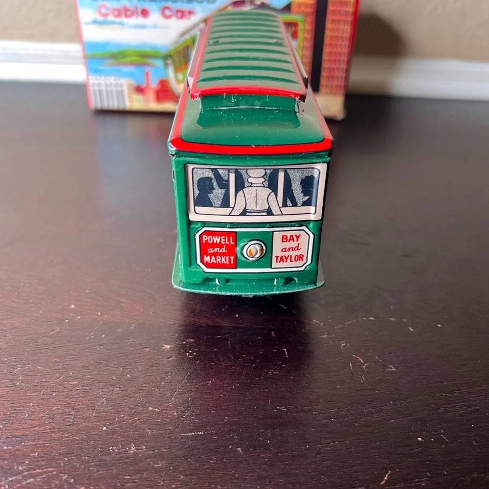 Classic San Francisco Cable Car Toy - Green and Red